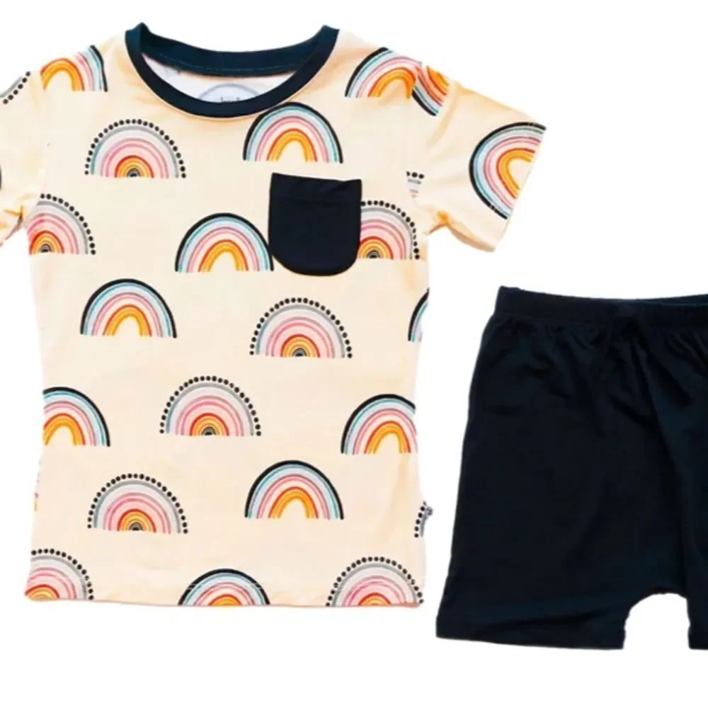 Birdie Bean Theo Tee-Shirt Set Blk shorts Multi Tee SZ 6T‎ NWT IN PACKAGING